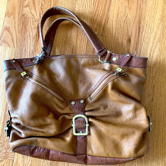 Etienne Aigner Handbags - Etienne Aigner Cognac/Tan Leather Buckle Tote